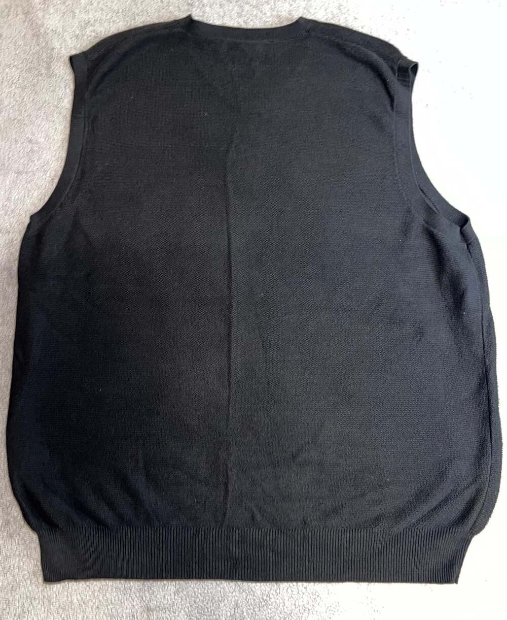 Polo Golf Ralph Lauren Men's Black 100% Cotton V-Neck Sweater Vest Size L - Picture 4 of 4